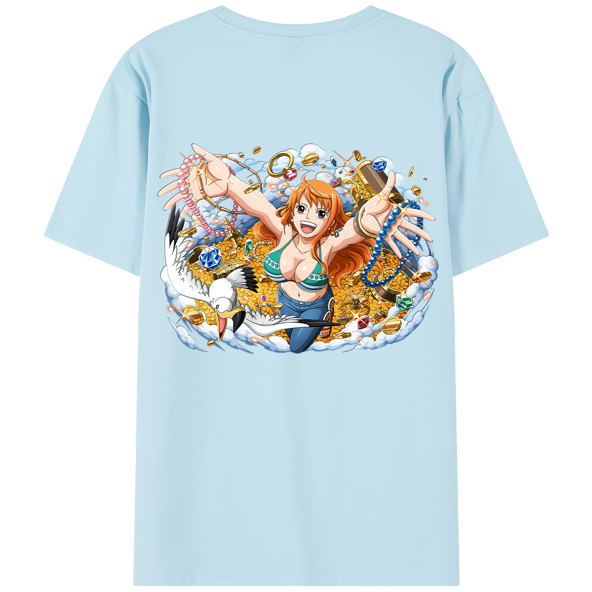 ワンピース ナミ ONE PIECE Nami 綿100％半袖Tシャツ（背面プリント）